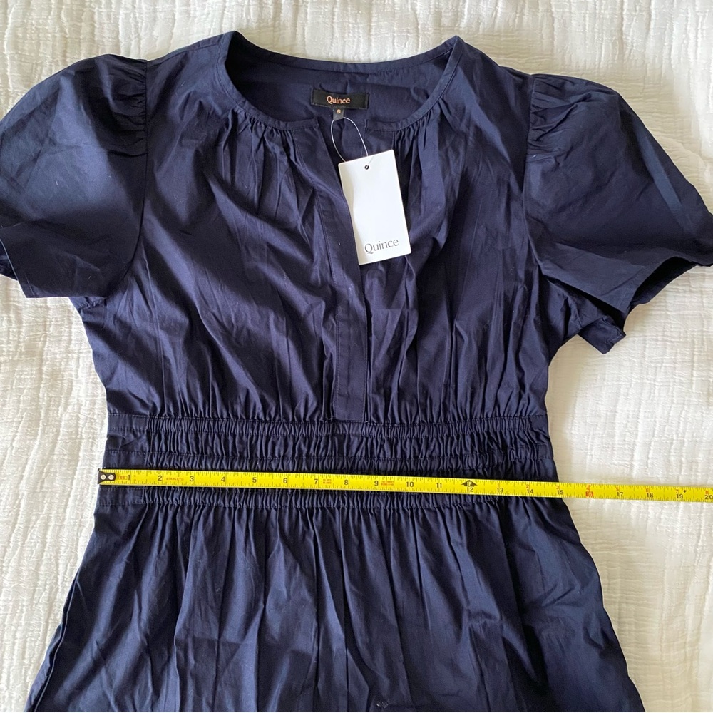 NEW Quince 100% Organic Cotton Poplin Tiered V-Neck Short Sleeve Maxi Dress sz S - Picture 12 of 13